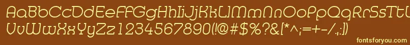 MedflylightRegular Font – Yellow Fonts on Brown Background