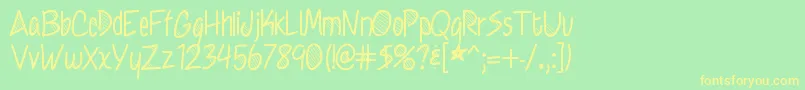 Knewitall Font – Yellow Fonts on Green Background