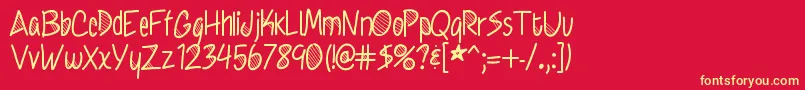 Knewitall Font – Yellow Fonts on Red Background