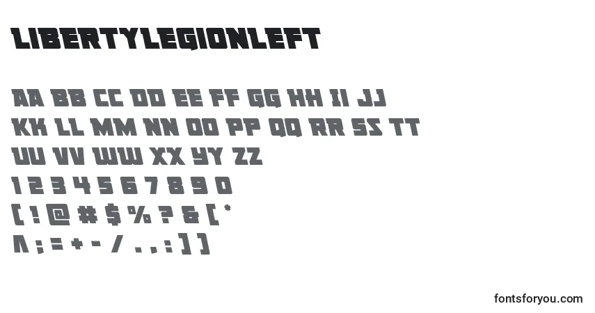 Schriftart Libertylegionleft – Alphabet, Zahlen, spezielle Symbole