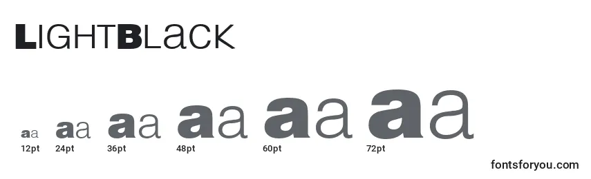 Размеры шрифта LightBlack