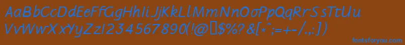 Jarman Font – Blue Fonts on Brown Background