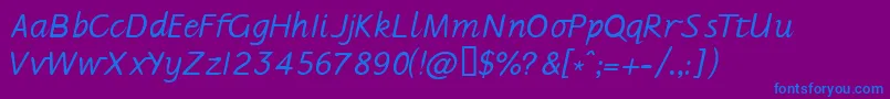 Шрифт Jarman – синие шрифты на фиолетовом фоне