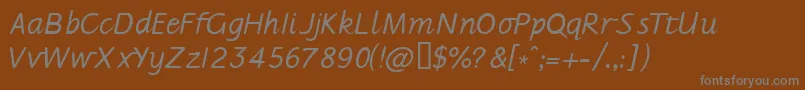 フォントJarman – 茶色の背景に灰色の文字