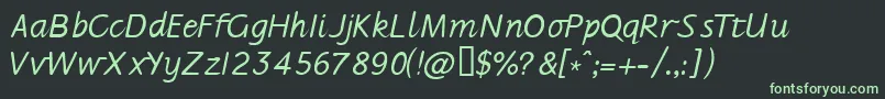 Jarman-fontti – vihreät fontit mustalla taustalla