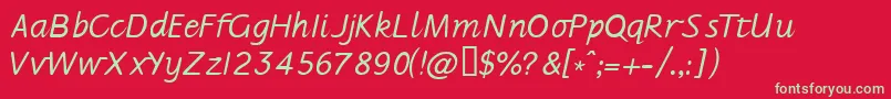 Jarman Font – Green Fonts on Red Background