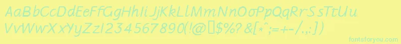 Jarman-Schriftart – Grüne Schriften auf gelbem Hintergrund