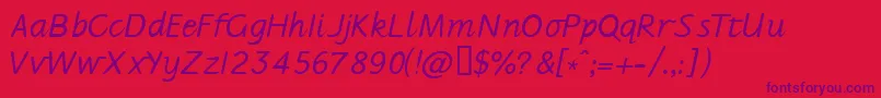 Jarman Font – Purple Fonts on Red Background