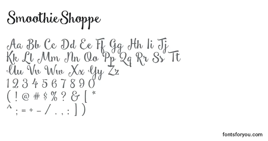 A fonte SmoothieShoppe – alfabeto, números, caracteres especiais