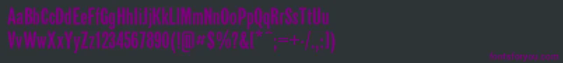 Fonte Newspapersansc – fontes roxas em um fundo preto