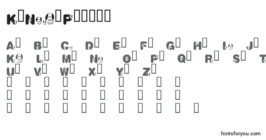 A fonte KrNicksPuppy1 – alfabeto, números, caracteres especiais