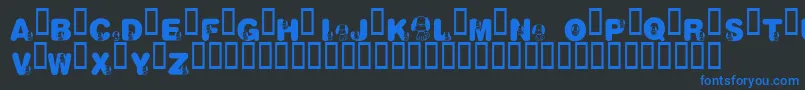 KrNicksPuppy1 Font – Blue Fonts on Black Background
