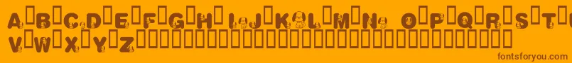KrNicksPuppy1 Font – Brown Fonts on Orange Background