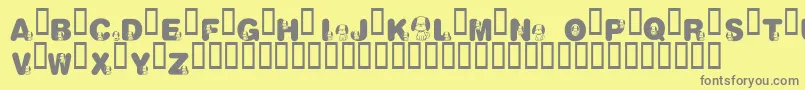 KrNicksPuppy1 Font – Gray Fonts on Yellow Background