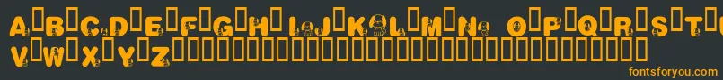 KrNicksPuppy1 Font – Orange Fonts on Black Background