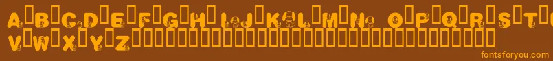 KrNicksPuppy1 Font – Orange Fonts on Brown Background