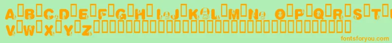 fuente KrNicksPuppy1 – Fuentes Naranjas Sobre Fondo Verde