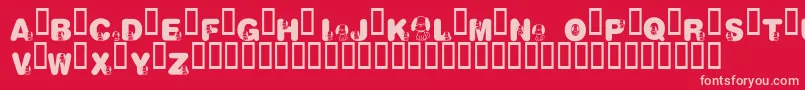 KrNicksPuppy1 Font – Pink Fonts on Red Background