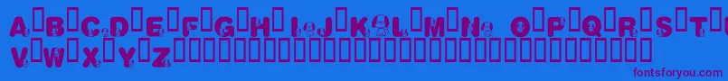 KrNicksPuppy1 Font – Purple Fonts on Blue Background