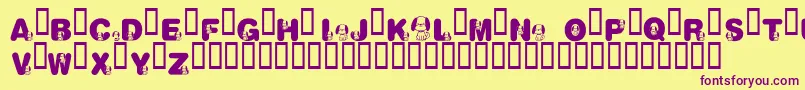 KrNicksPuppy1 Font – Purple Fonts on Yellow Background