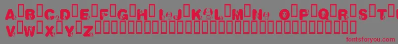KrNicksPuppy1 Font – Red Fonts on Gray Background