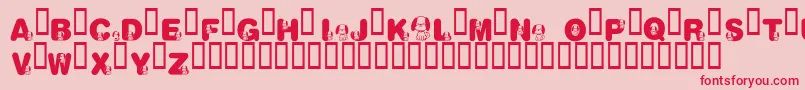 KrNicksPuppy1 Font – Red Fonts on Pink Background