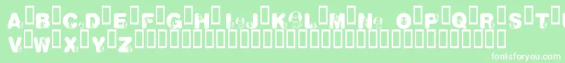 KrNicksPuppy1 Font – White Fonts on Green Background