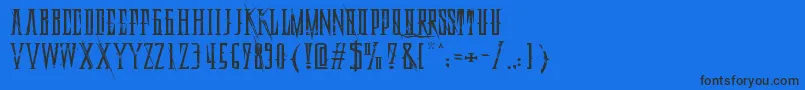 DeadlyBlackChainExtended Font – Black Fonts on Blue Background