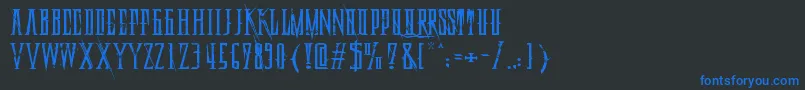 DeadlyBlackChainExtended-Schriftart – Blaue Schriften auf schwarzem Hintergrund