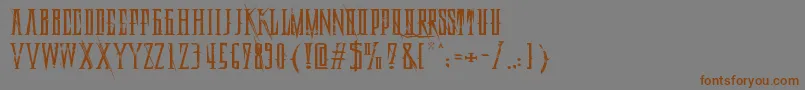 DeadlyBlackChainExtended Font – Brown Fonts on Gray Background