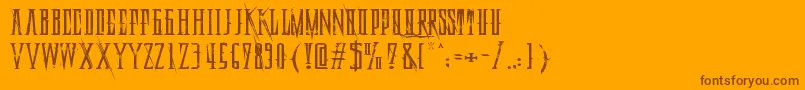 DeadlyBlackChainExtended Font – Brown Fonts on Orange Background