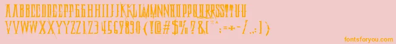 DeadlyBlackChainExtended Font – Orange Fonts on Pink Background