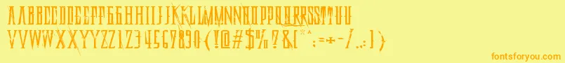 DeadlyBlackChainExtended Font – Orange Fonts on Yellow Background
