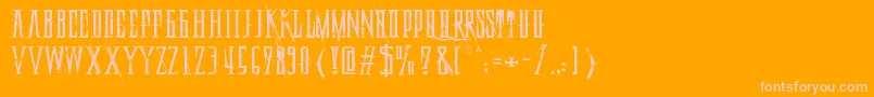 DeadlyBlackChainExtended Font – Pink Fonts on Orange Background