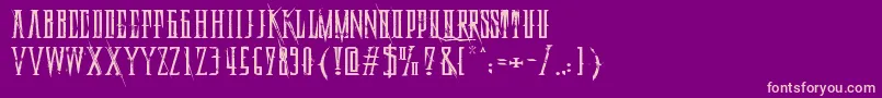 DeadlyBlackChainExtended Font – Pink Fonts on Purple Background