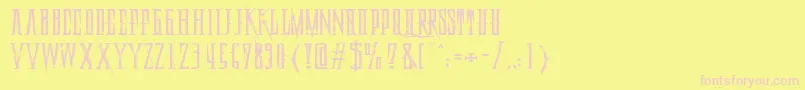 DeadlyBlackChainExtended Font – Pink Fonts on Yellow Background