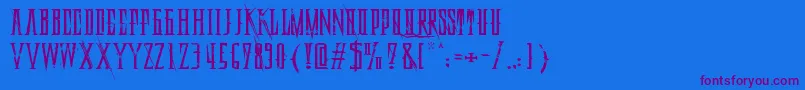 DeadlyBlackChainExtended Font – Purple Fonts on Blue Background