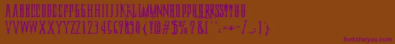 DeadlyBlackChainExtended Font – Purple Fonts on Brown Background