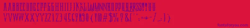 DeadlyBlackChainExtended Font – Purple Fonts on Red Background