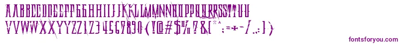 Шрифт DeadlyBlackChainExtended – фиолетовые шрифты на белом фоне