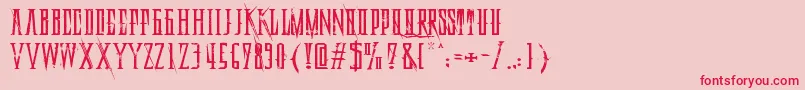 DeadlyBlackChainExtended Font – Red Fonts on Pink Background