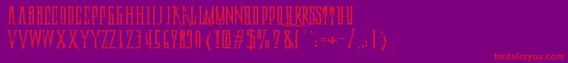 DeadlyBlackChainExtended Font – Red Fonts on Purple Background