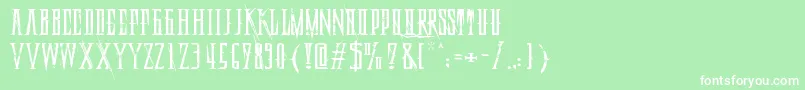 DeadlyBlackChainExtended Font – White Fonts on Green Background