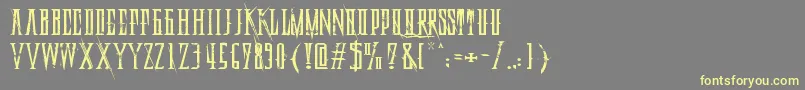DeadlyBlackChainExtended Font – Yellow Fonts on Gray Background