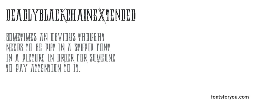 Review of the DeadlyBlackChainExtended (38894) Font