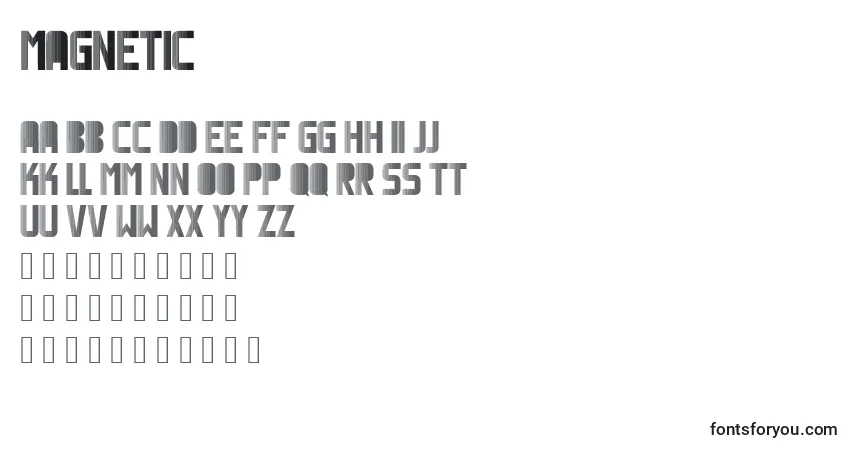 Шрифт Magnetic – алфавит, цифры, специальные символы
