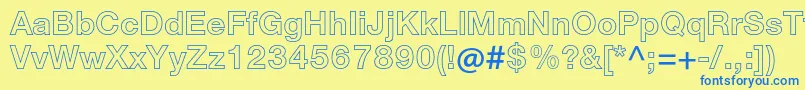 HelveticaneueltstdBdou Font – Blue Fonts on Yellow Background