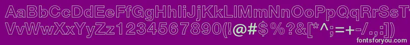 HelveticaneueltstdBdou Font – Green Fonts on Purple Background