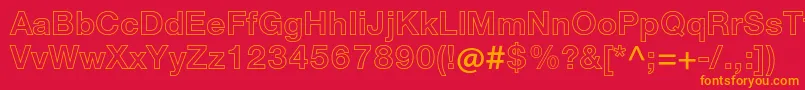 HelveticaneueltstdBdou Font – Orange Fonts on Red Background