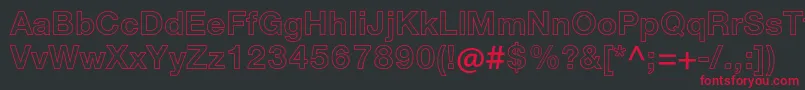 HelveticaneueltstdBdou Font – Red Fonts on Black Background